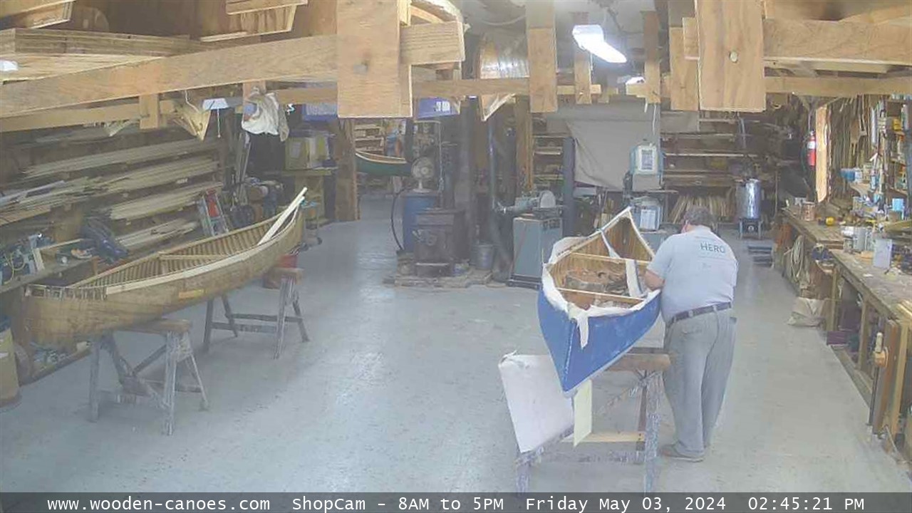 A live image of the Northwoods Canoe shop